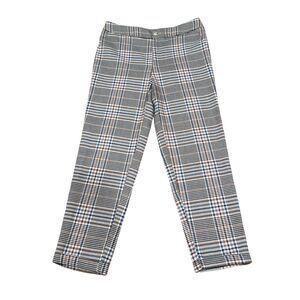Anthropologie Plaid Ankle Pants Academia Neutral Check Preppy Sz 4 Tailored